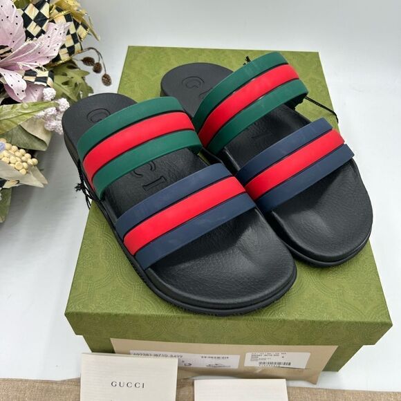 Men’s Gucci, Agrado double strap sandals size 8, made in Italy - Picture 2 of 10